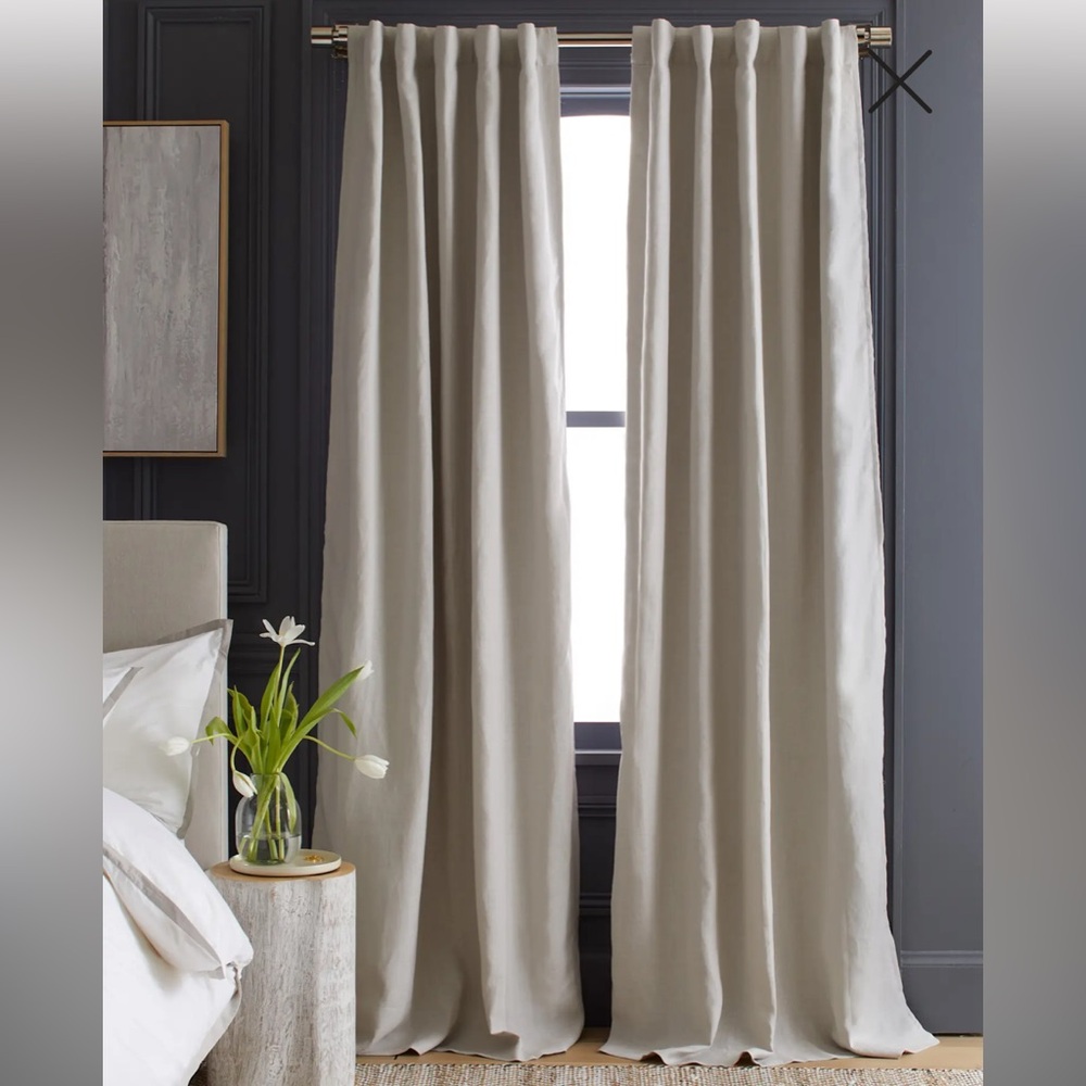 108” Cream Quince European Linen Room Darkening Curtain 48x108